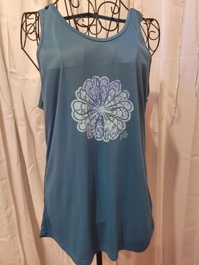 GILLZ Teal Floral Mandala Tank Top
